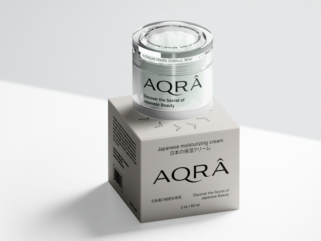 AQRA moisturizing cream jar on its box