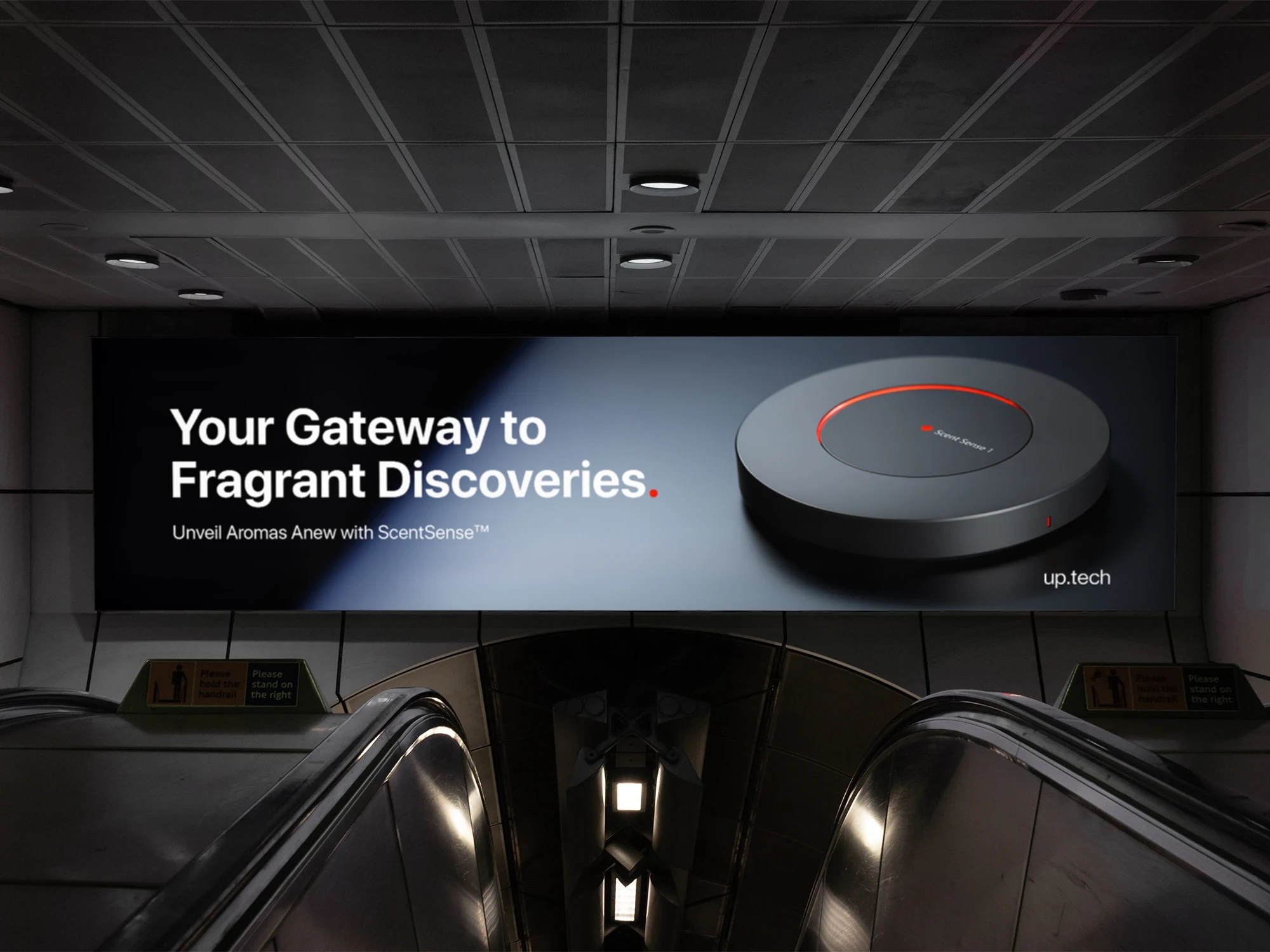 ScentSense billboard in an underground station